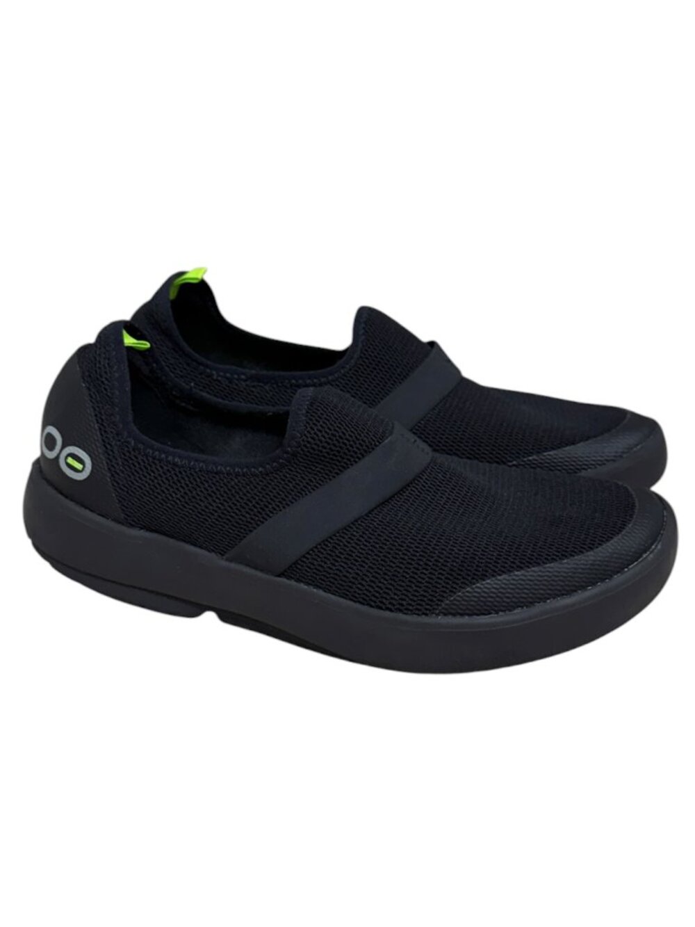 OOfos OOmg Low Mesh Slip On Sneakers Comfort Shoe Black Women's Size 8.5